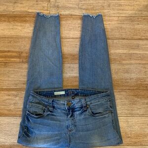 Kut from the Kloth Distressed Blue Cropped Jeans
